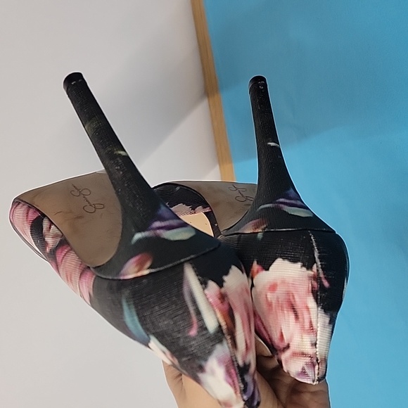 Jessica Simpson Womens Slip On Stiletto Pumps Heels Floral Leather Size 10 - Picture 11 of 13